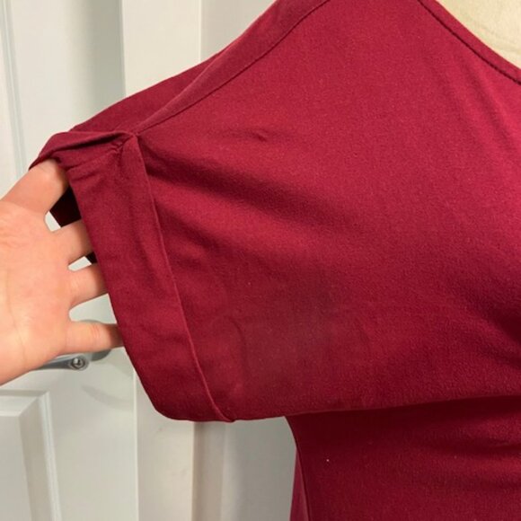 2/$20 42 Pops Red Oversized Boatneck T-shirt dress with pockets, size S - Picture 2 of 9